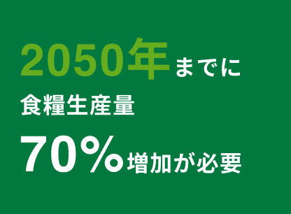 2050年までに食糧生産量70%増加が必要