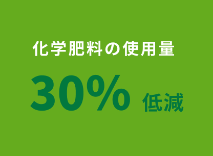 化学肥料の使用量　30%低減